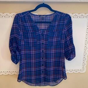 Express Semi-Sheer 3/4 Sleeve Shirt
